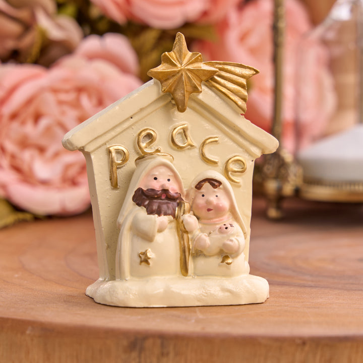 Christianartworkshop House‑Shaped Holy Family Desktop Ornament: Token of Gentle Family Blessings - Holy Family - image 0