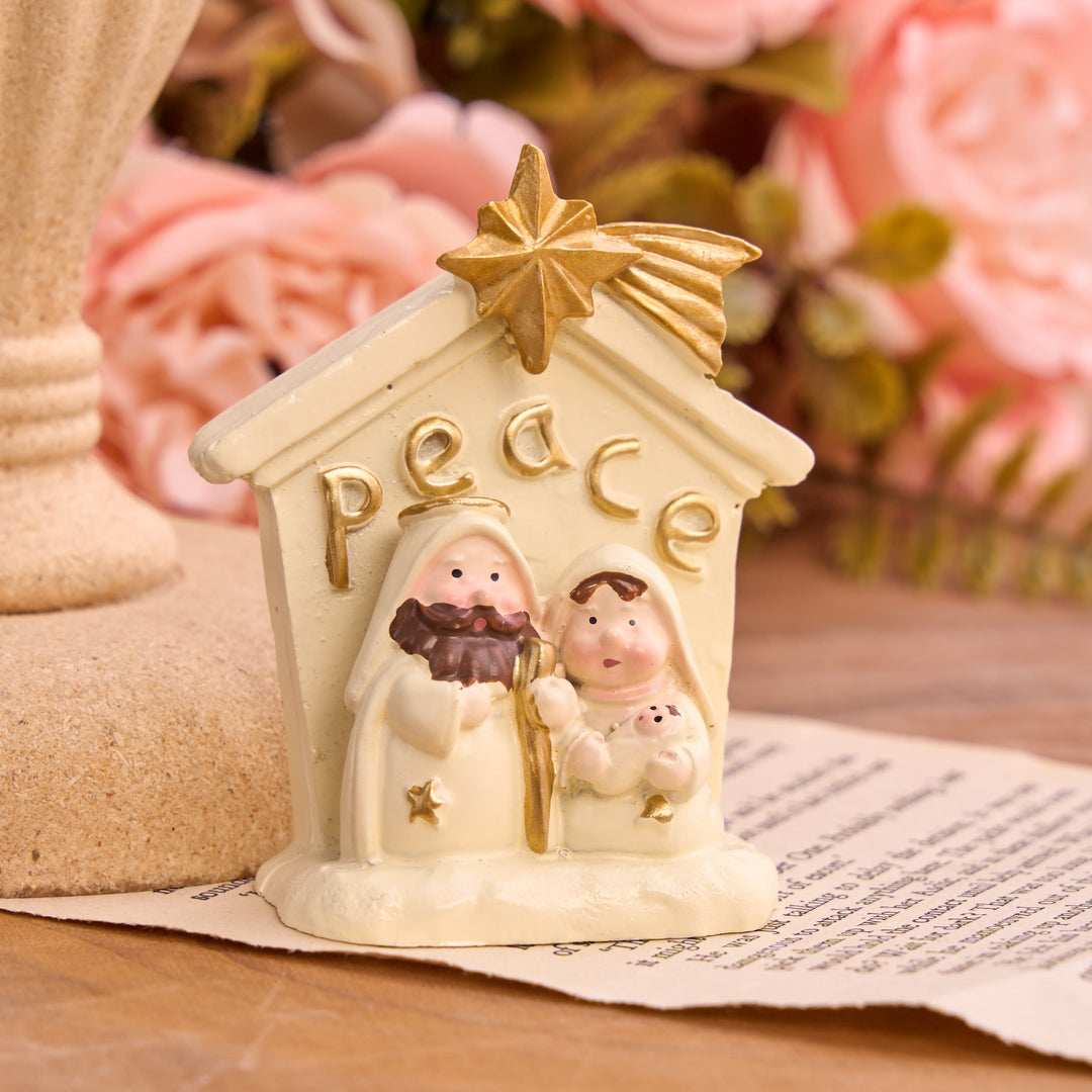 Christianartworkshop House‑Shaped Holy Family Desktop Ornament: Token of Gentle Family Blessings - image 1