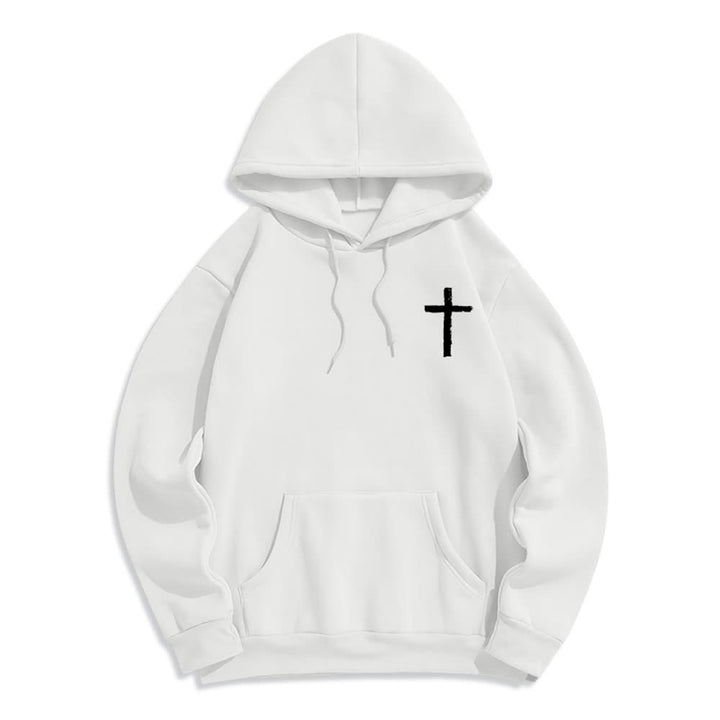 Christianartworkshop Praise The Lord Brush Cross Fleece Lined Pullover Hoodie - image 5
