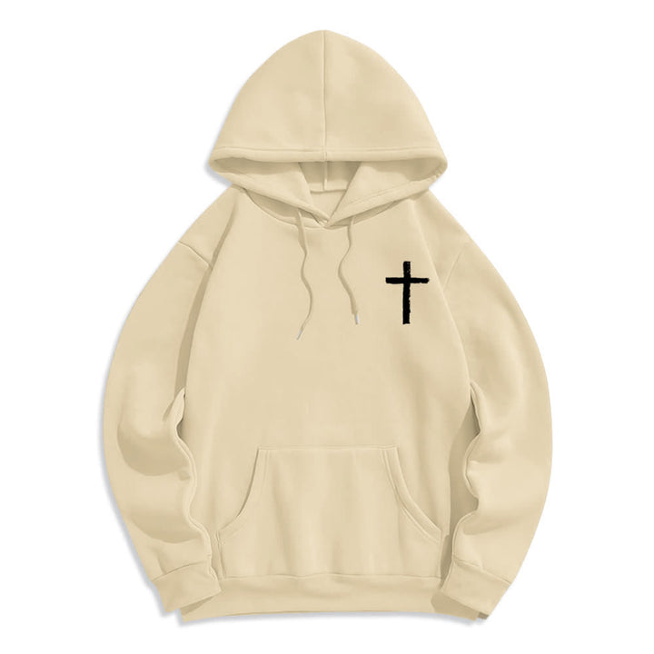 Christianartworkshop Praise The Lord Brush Cross Fleece Lined Pullover Hoodie - image 2