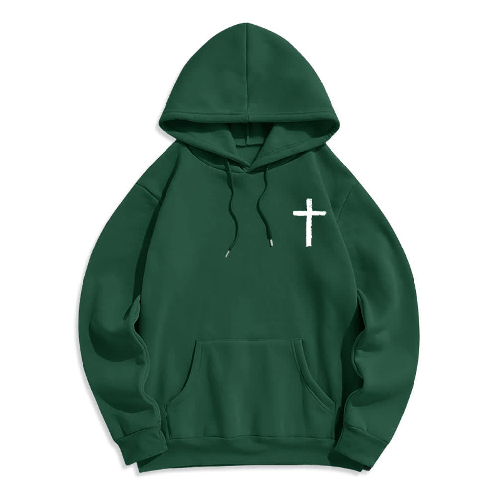 Christianartworkshop Praise The Lord Brush Cross Fleece Lined Pullover Hoodie - image 17