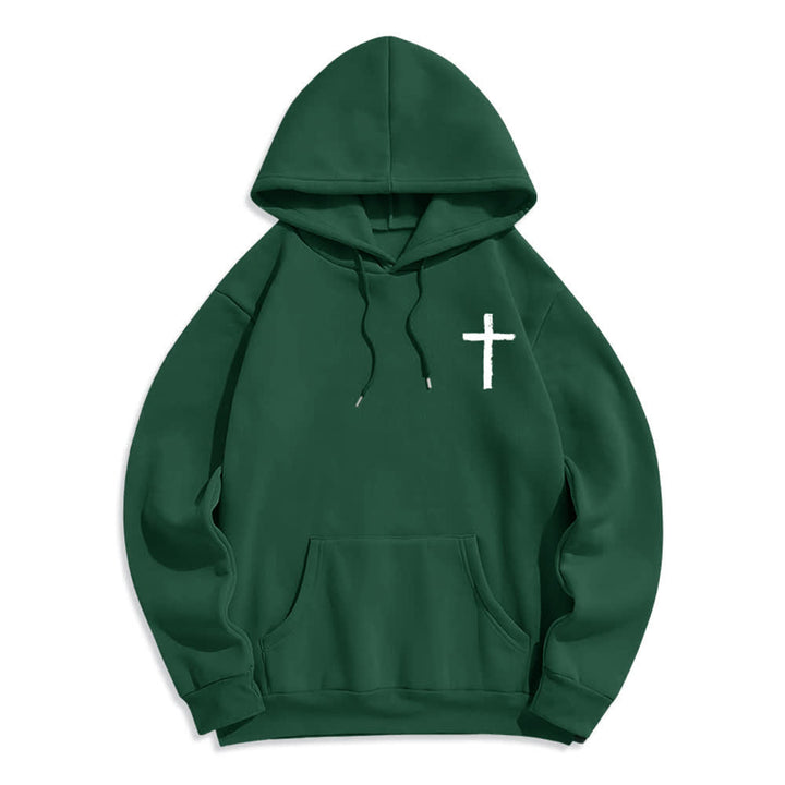 Christianartworkshop Praise The Lord Brush Cross Fleece Lined Pullover Hoodie - image 17