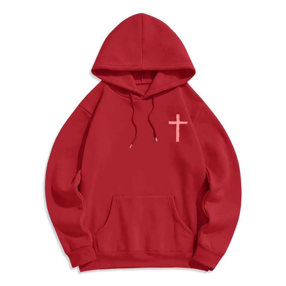 Christianartworkshop Praise The Lord Brush Cross Fleece Lined Pullover Hoodie - image 20