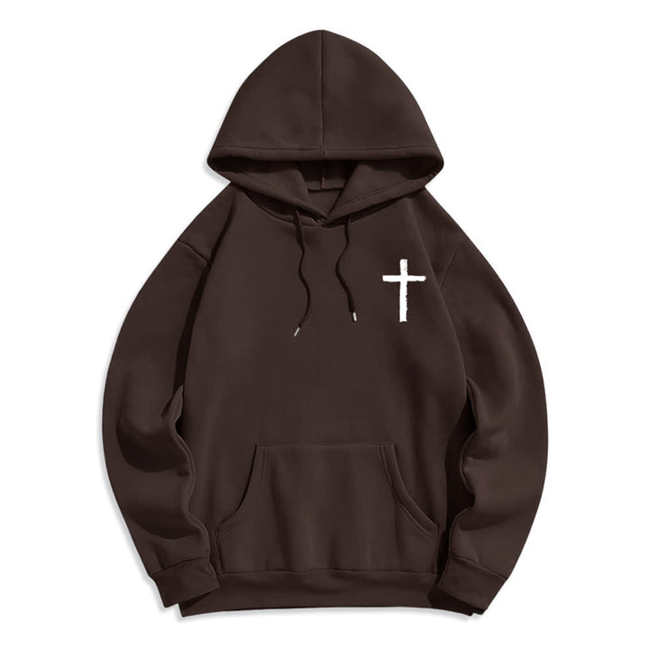 Christianartworkshop Praise The Lord Brush Cross Fleece Lined Pullover Hoodie - image 14