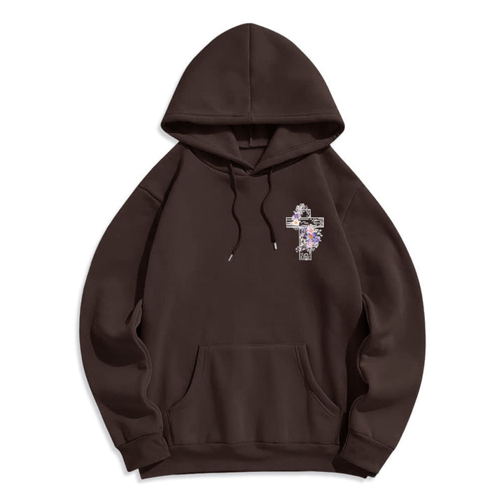 Christianartworkshop The Way The Truth The Life Floral Cross Hoodie - image 11