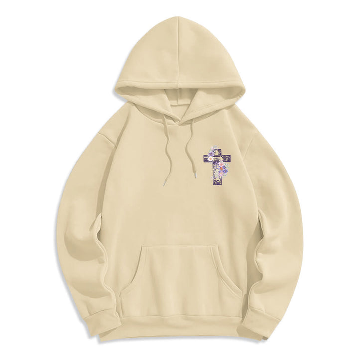 Christianartworkshop The Way The Truth The Life Floral Cross Hoodie - image 14