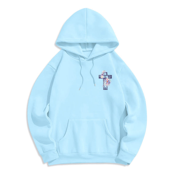 Christianartworkshop The Way The Truth The Life Floral Cross Hoodie - image 17