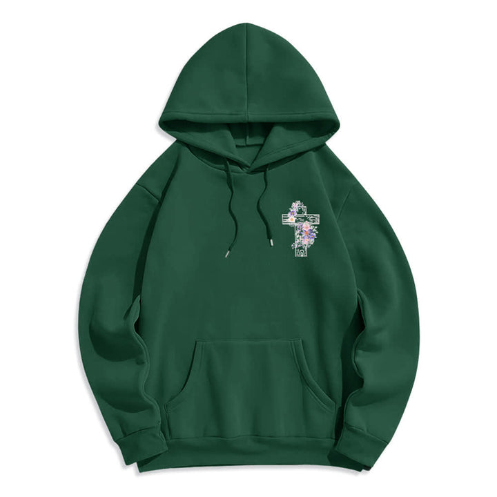 Christianartworkshop The Way The Truth The Life Floral Cross Hoodie - image 23