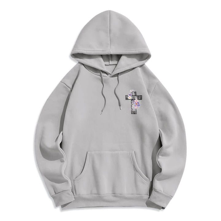 Christianartworkshop The Way The Truth The Life Floral Cross Hoodie - image 2