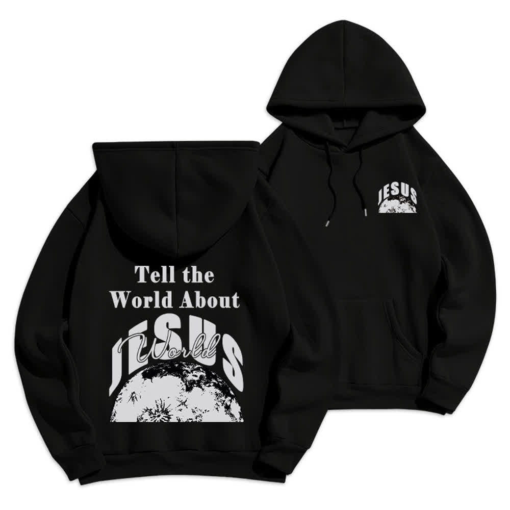 Christianartworkshop Tell The World About Jesus Fleece Lined Pullover Hoodie - image 6