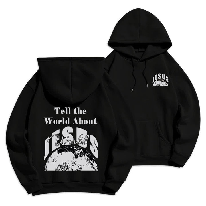 Christianartworkshop Tell The World About Jesus Fleece Lined Pullover Hoodie - image 6