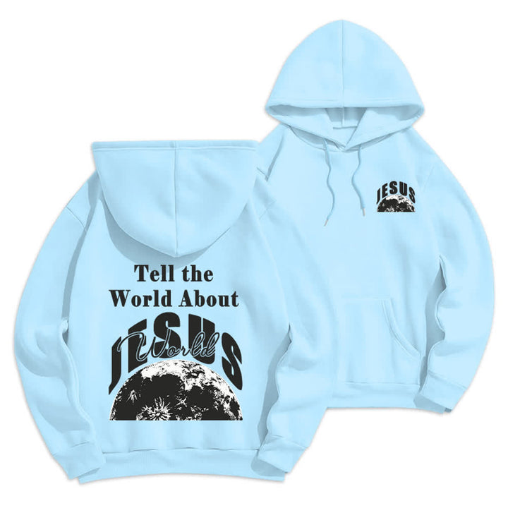 Christianartworkshop Tell The World About Jesus Fleece Lined Pullover Hoodie - Blue - 2XL - image 21