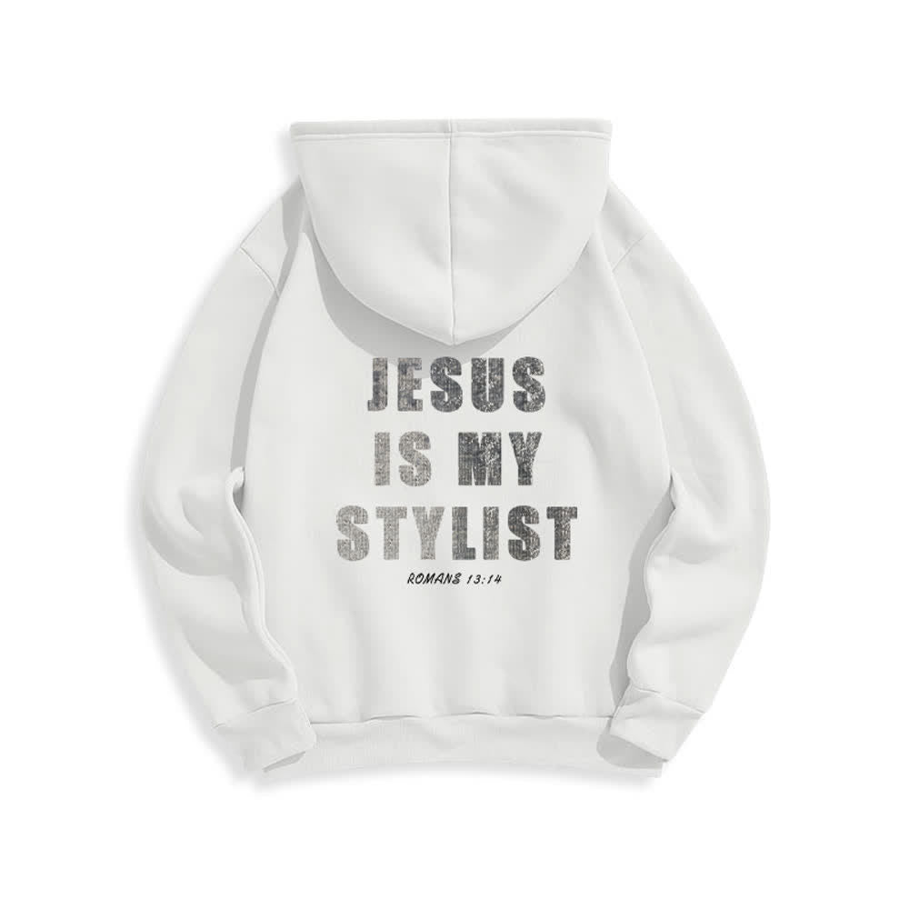 Christianartworkshop Jesus Is My Stylist Romans 13:14 Oversized Pullover Hoodie - image 4