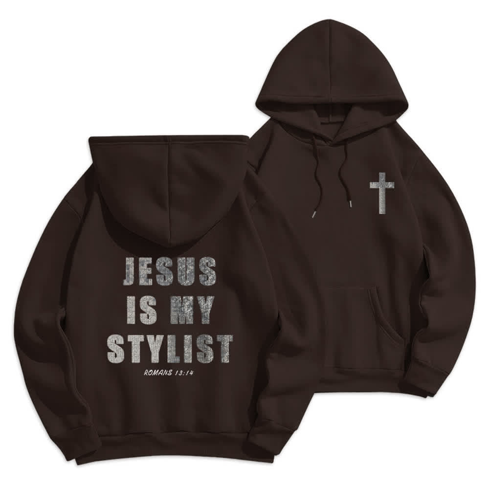 Christianartworkshop Jesus Is My Stylist Romans 13:14 Oversized Pullover Hoodie - image 15