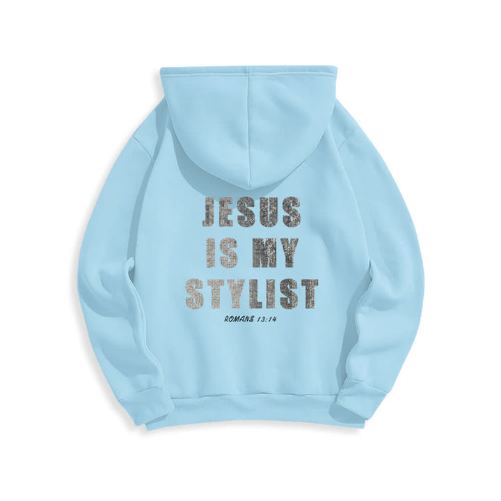 Christianartworkshop Jesus Is My Stylist Romans 13:14 Oversized Pullover Hoodie - image 22