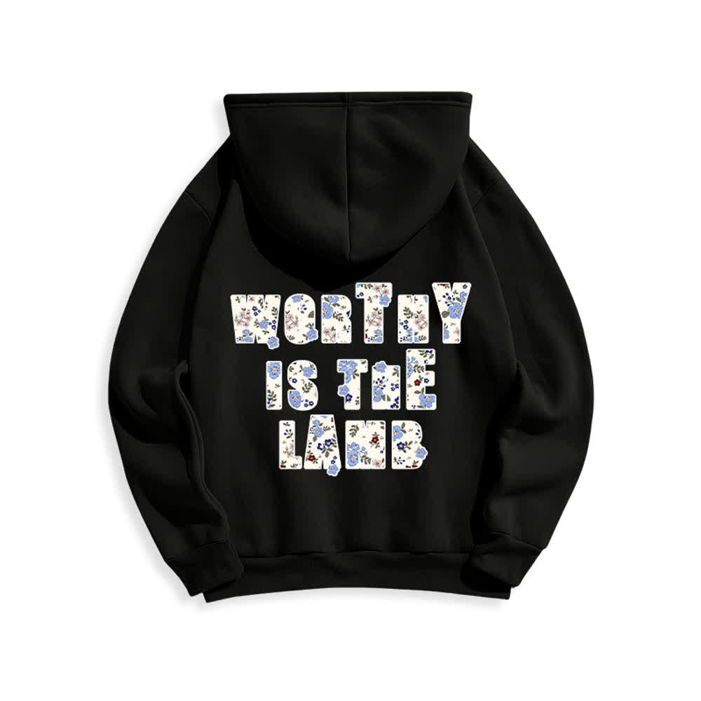 Christianartworkshop Floral Cross Patch Oversized Fleece Lined Hoodie - image 13