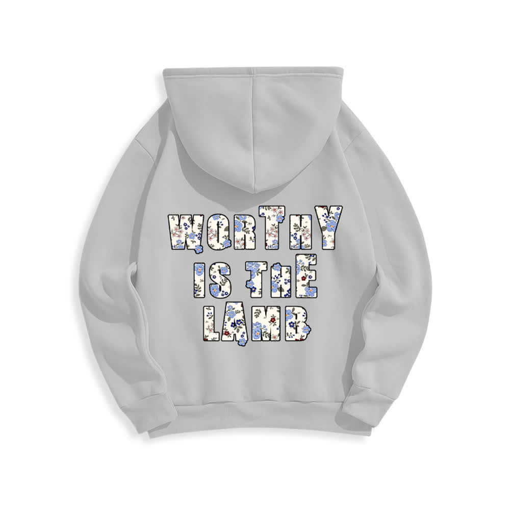 Christianartworkshop Floral Cross Patch Oversized Fleece Lined Hoodie - image 10