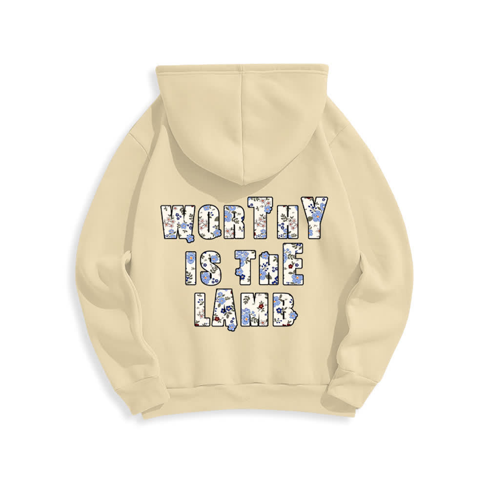 Christianartworkshop Floral Cross Patch Oversized Fleece Lined Hoodie - image 16