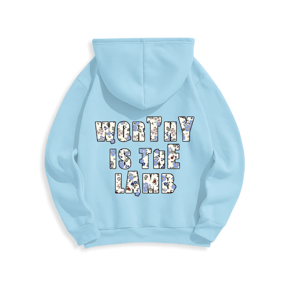 Christianartworkshop Floral Cross Patch Oversized Fleece Lined Hoodie - image 19