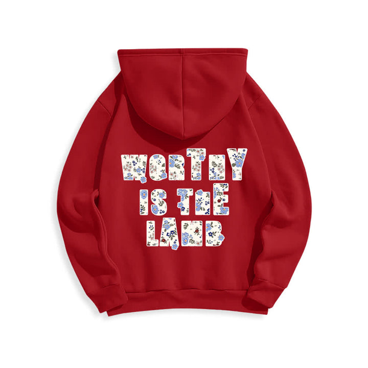 Christianartworkshop Floral Cross Patch Oversized Fleece Lined Hoodie - image 7