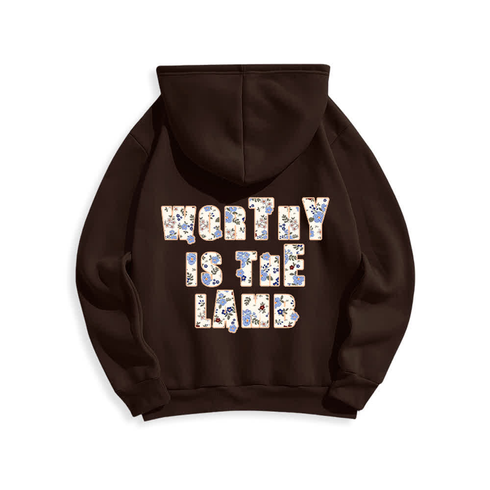 Christianartworkshop Floral Cross Patch Oversized Fleece Lined Hoodie - image 1