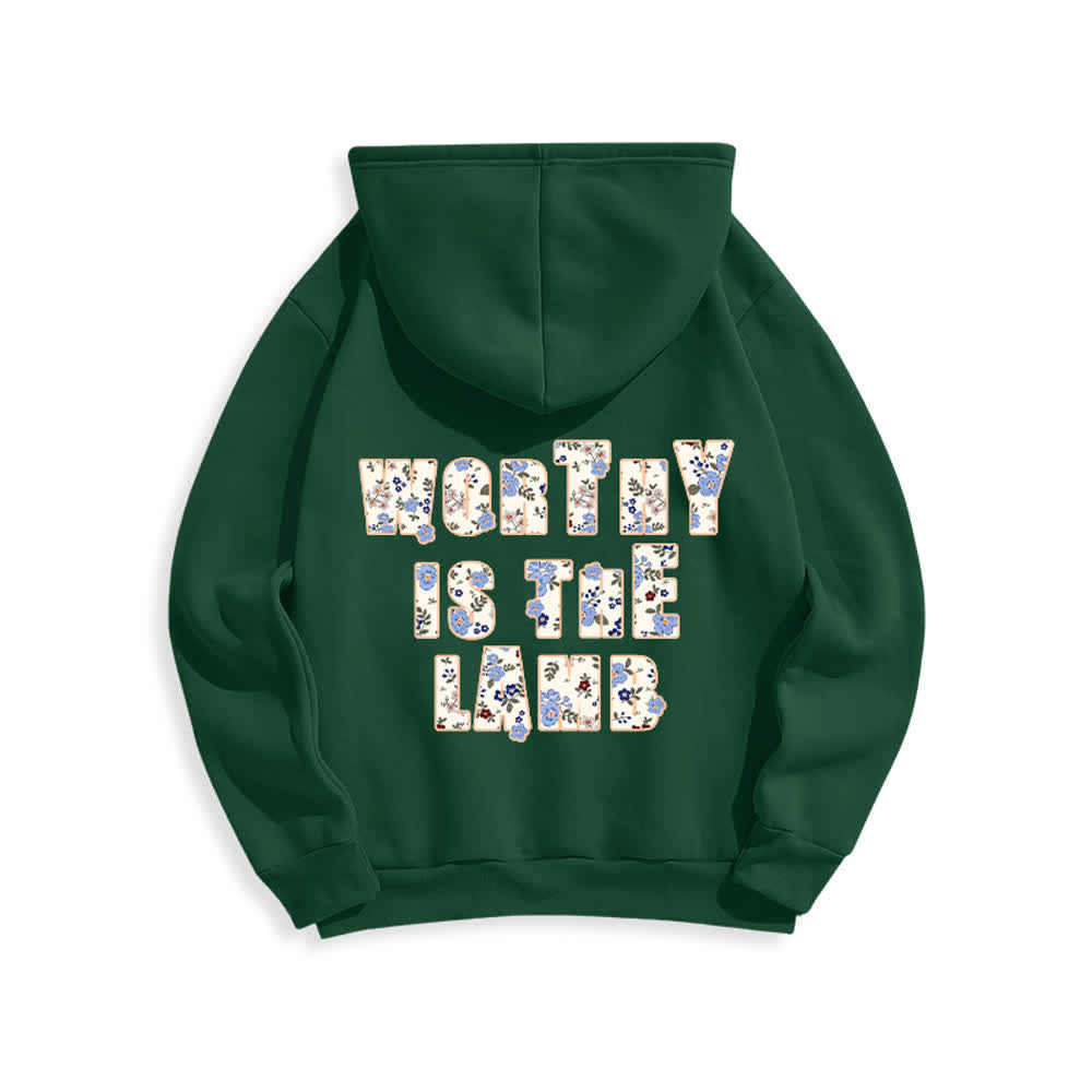 Christianartworkshop Floral Cross Patch Oversized Fleece Lined Hoodie - image 22