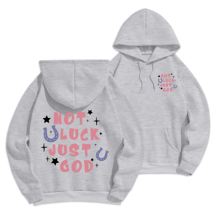 Christianartworkshop Not Luck Just God Fleece Lined Graphic Hoodie - Grey - 2XL - image 9