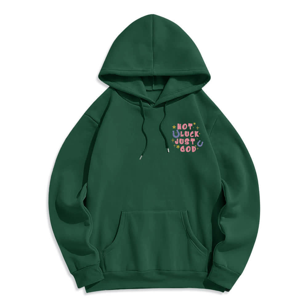 Christianartworkshop Not Luck Just God Fleece Lined Graphic Hoodie - Green - 2XL - image 12