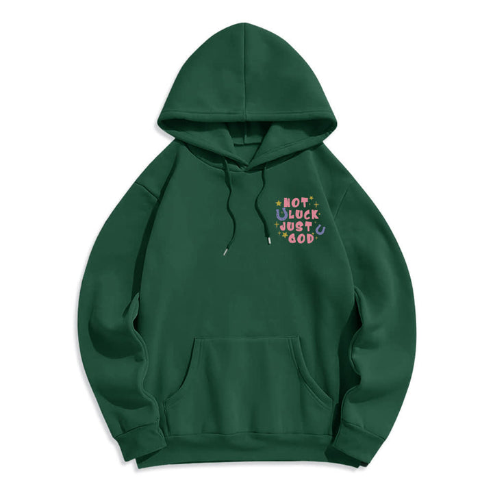 Christianartworkshop Not Luck Just God Fleece Lined Graphic Hoodie - Green - 2XL - image 12