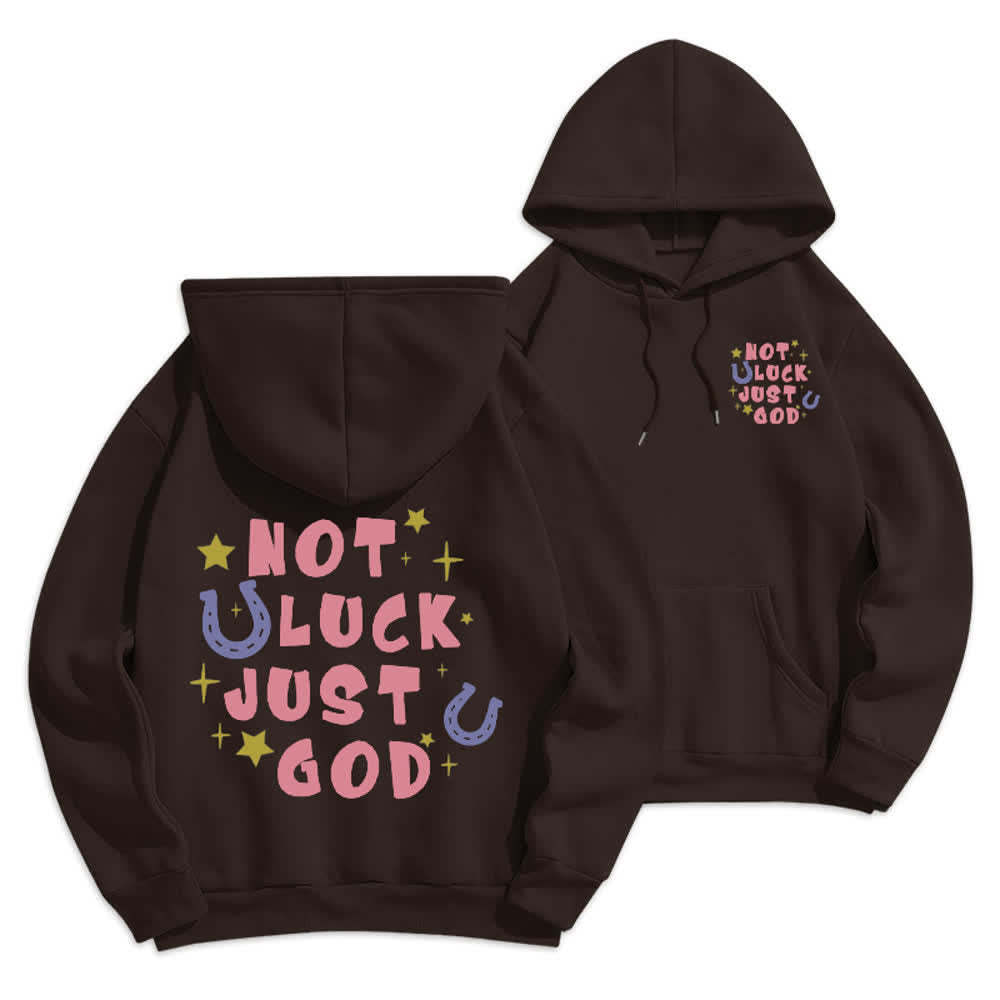 Christianartworkshop Not Luck Just God Fleece Lined Graphic Hoodie - Brown - 2XL - image 18