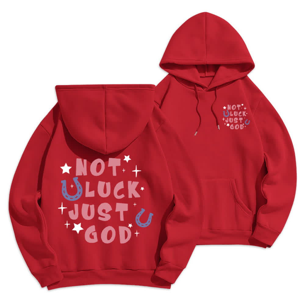 Christianartworkshop Not Luck Just God Fleece Lined Graphic Hoodie - Red - 2XL - image 15