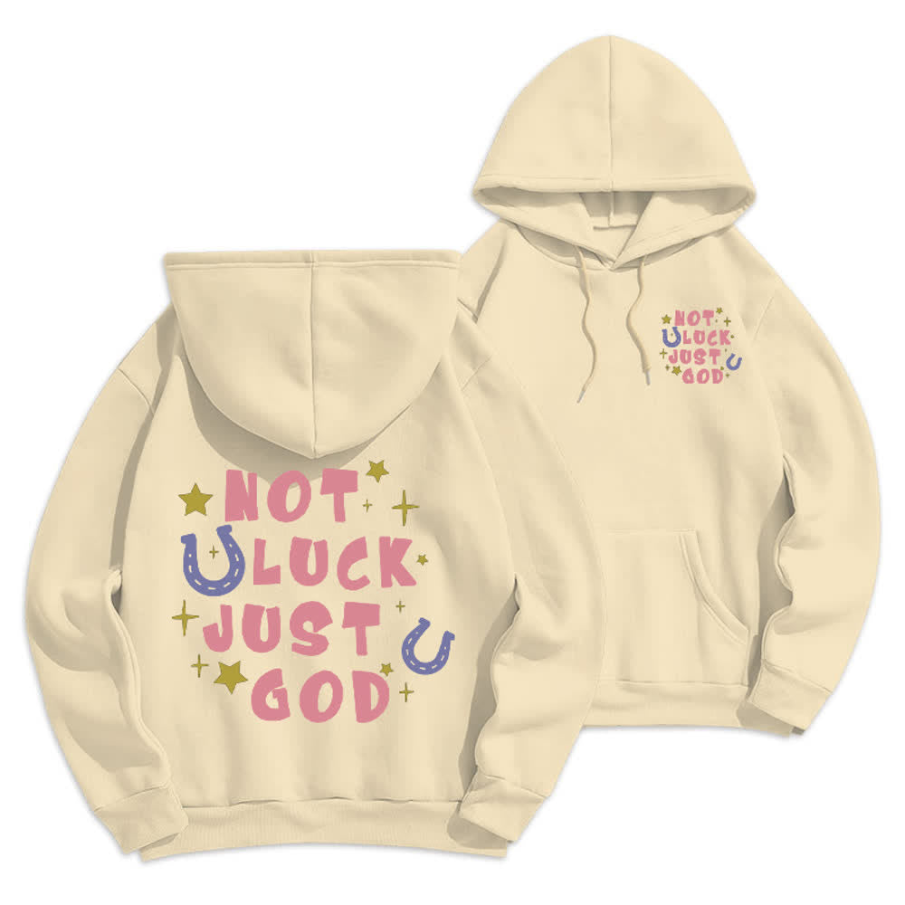Christianartworkshop Not Luck Just God Fleece Lined Graphic Hoodie - Beige - 2XL - image 21
