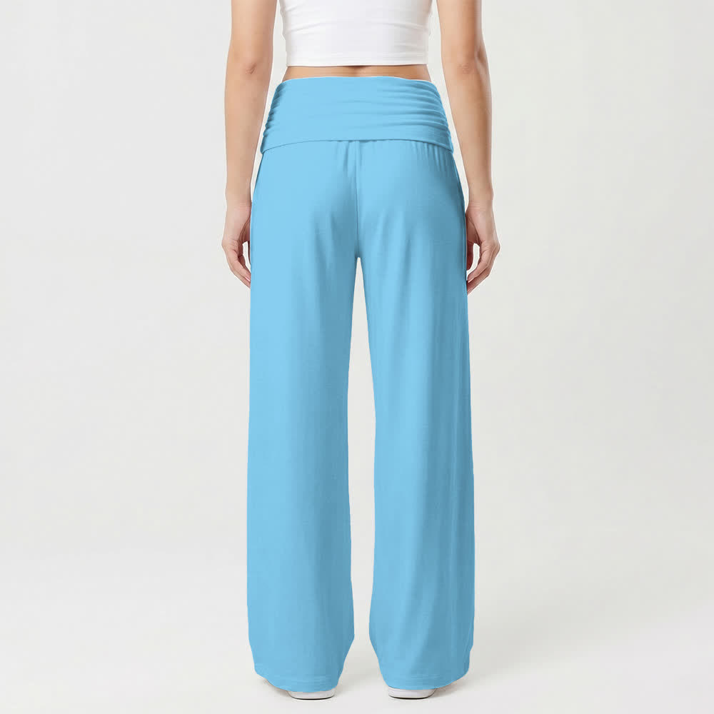 Christianartworkshop Jesus Cross Foldover Waist Women's Wide Leg Pants - image 14