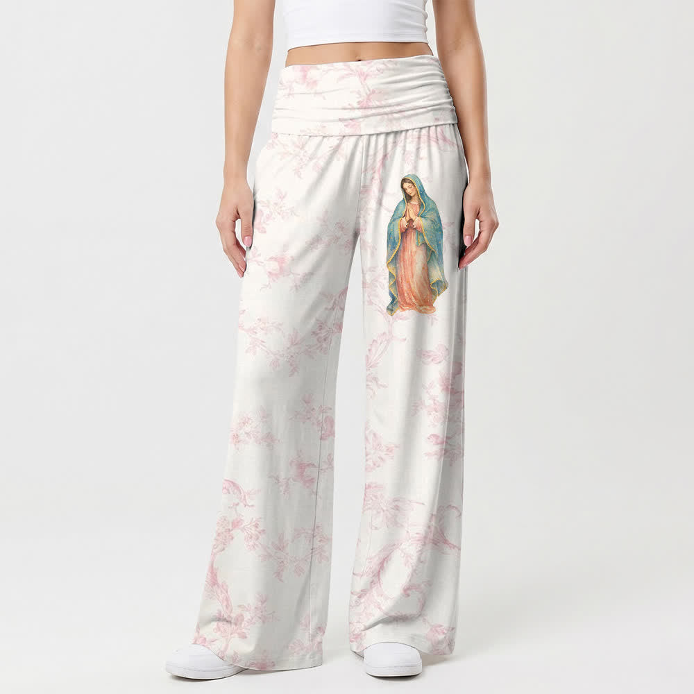 Christianartworkshop Marian Bloom Fold Over Lounge Wide Leg Pants - image 1