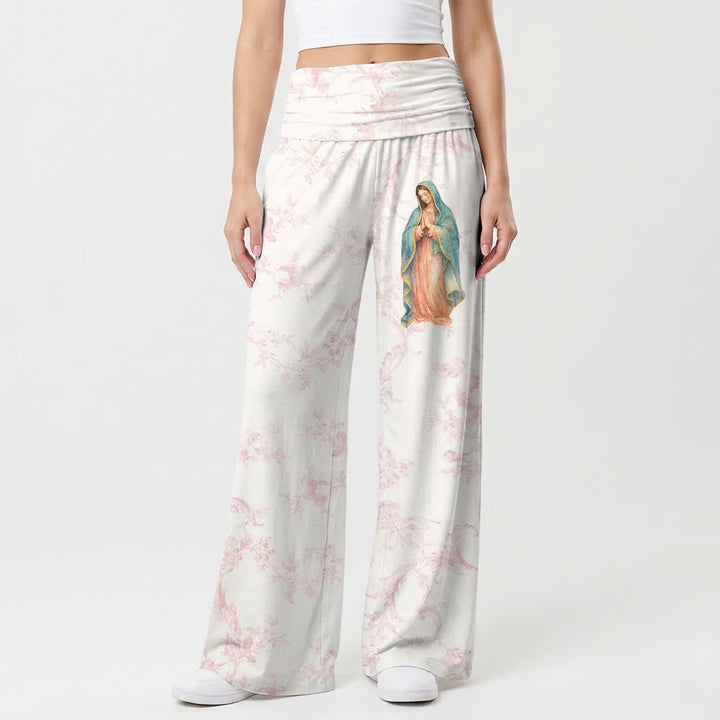 Christianartworkshop Marian Bloom Fold Over Lounge Wide Leg Pants - image 1