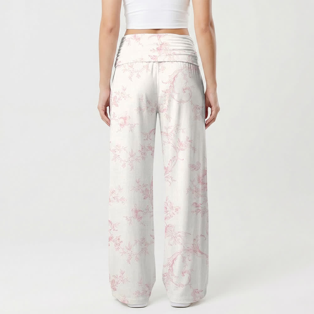 Christianartworkshop Marian Bloom Fold Over Lounge Wide Leg Pants - image 2