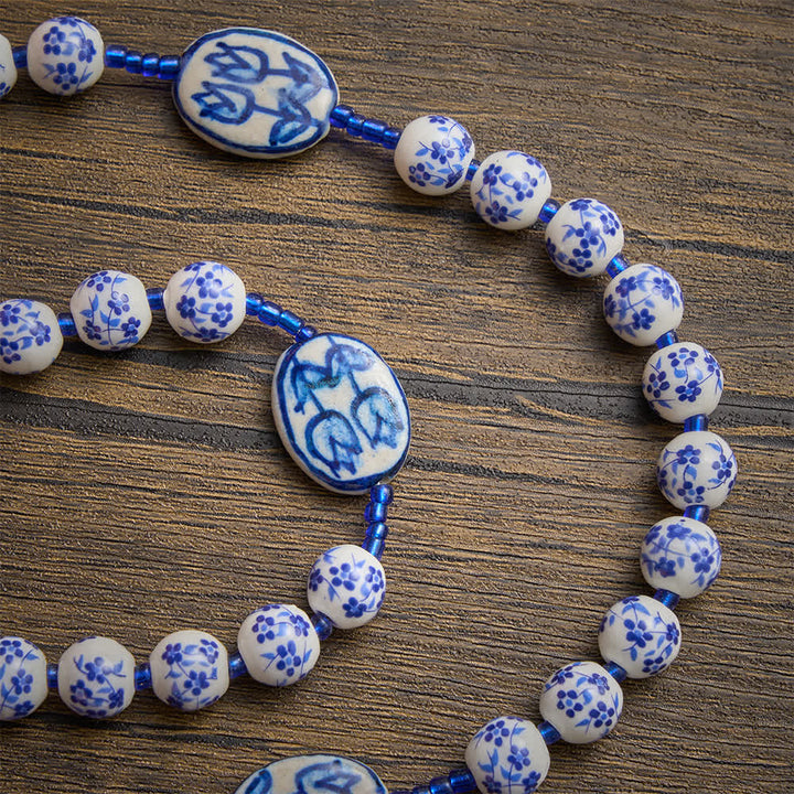Christianartworkshop Our Lady of Aparecida Blue‑White Porcelain Rosary: Keepsake for Solemn Prayer Observance - image 6