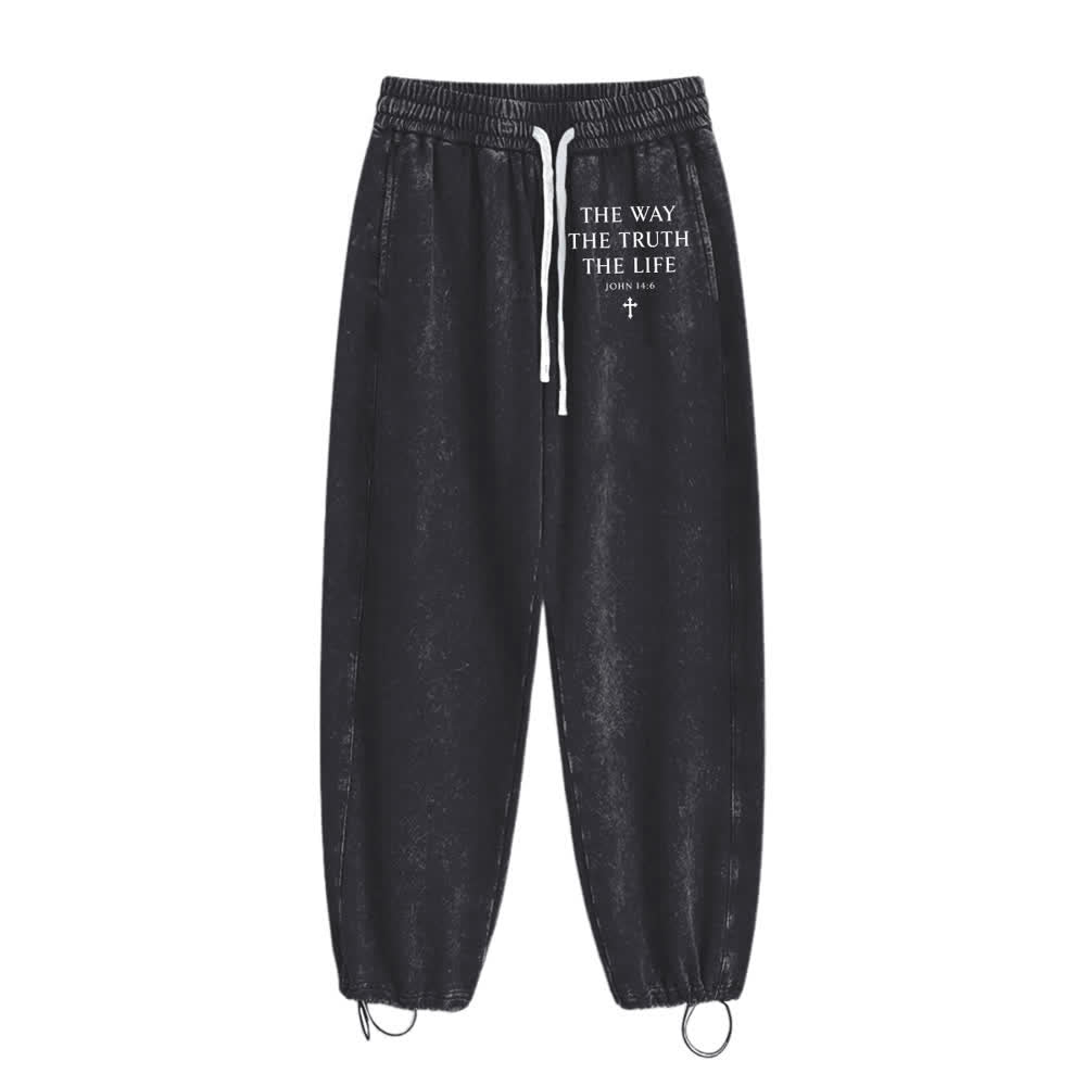 Christianartworkshop The Way The Truth The Life Washed Sweatpants - image 8