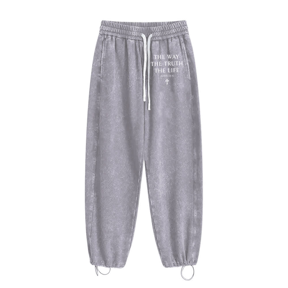 Christianartworkshop The Way The Truth The Life Washed Sweatpants - image 11