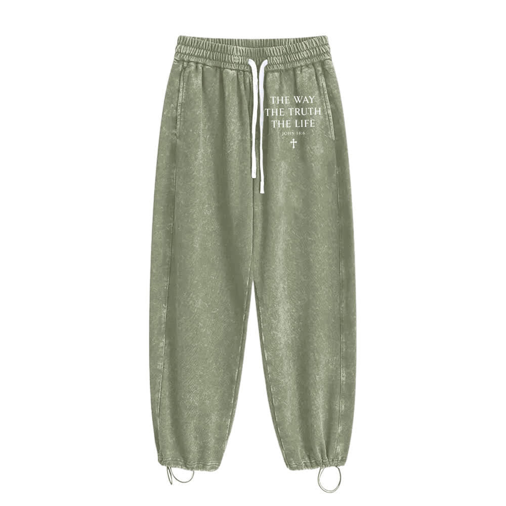 Christianartworkshop The Way The Truth The Life Washed Sweatpants - image 14