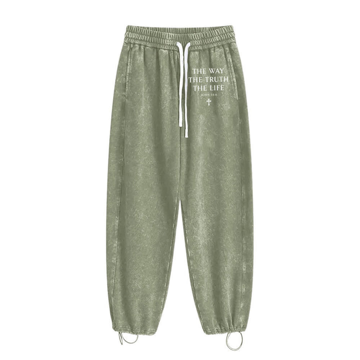 Christianartworkshop The Way The Truth The Life Washed Sweatpants - image 16