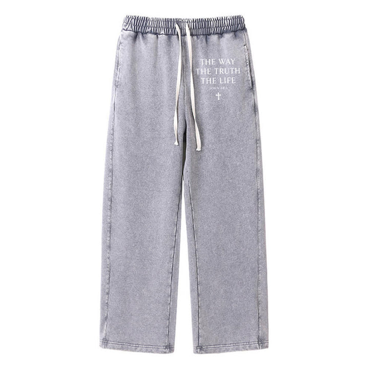 Christianartworkshop The Way The Truth The Life Washed Sweatpants - Grey - 2XL - image 11