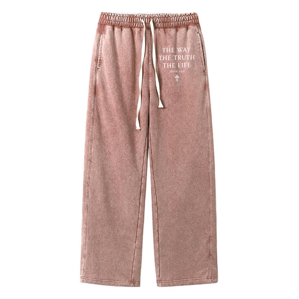 Christianartworkshop The Way The Truth The Life Washed Sweatpants - image 0