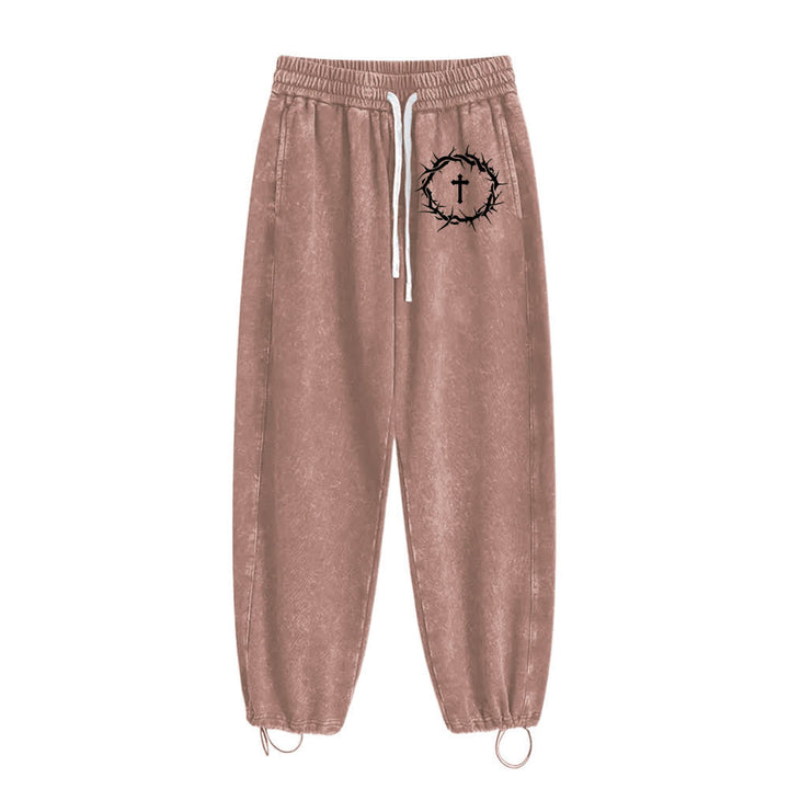 Christianartworkshop Thorn Cross Relaxed Fit Washed Sweatpants - image 14