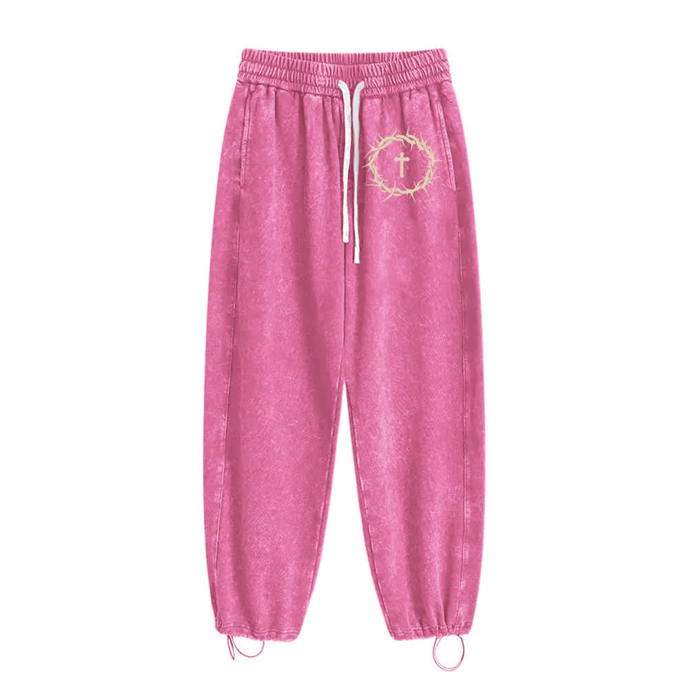 Christianartworkshop Thorn Cross Relaxed Fit Washed Sweatpants - image 17