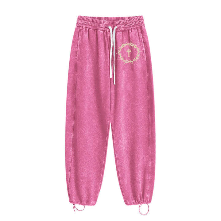 Christianartworkshop Thorn Cross Relaxed Fit Washed Sweatpants - image 19