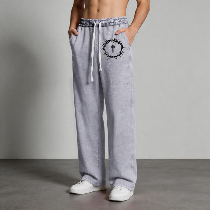 Christianartworkshop Thorn Cross Relaxed Fit Washed Sweatpants - image 10
