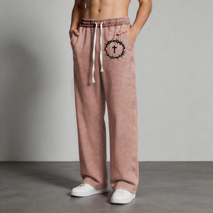 Christianartworkshop Thorn Cross Relaxed Fit Washed Sweatpants - image 13