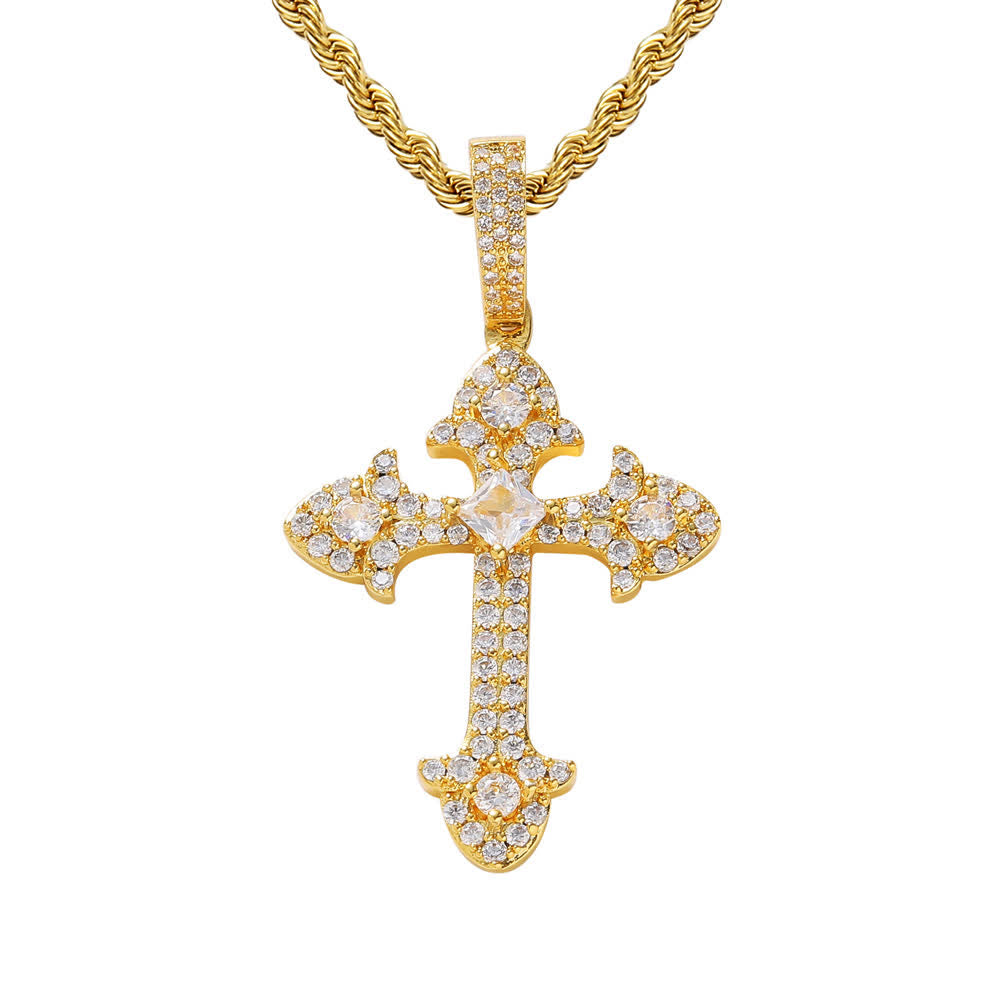 Christianartworkshop Sparkling Pavé‑Set Cross Pendant Necklace: Token Of Noble Divine Shelter - image 5