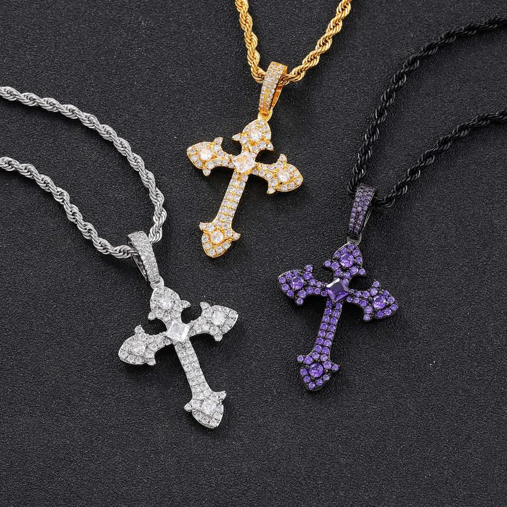 Christianartworkshop Sparkling Pavé‑Set Cross Pendant Necklace: Token Of Noble Divine Shelter - image 1